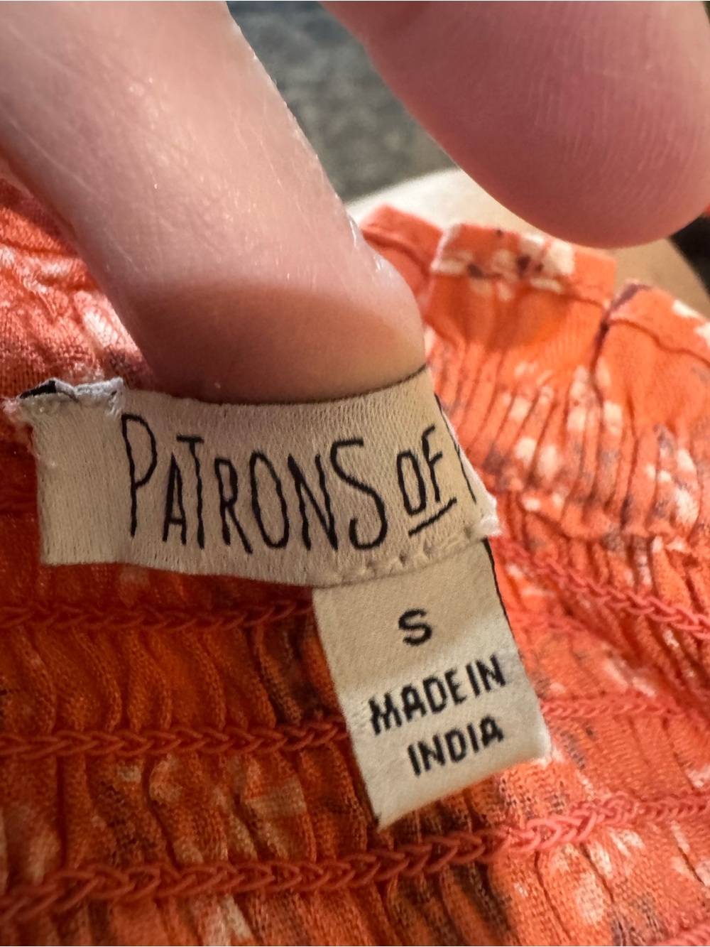 Patrons of Peace Orange Smocked Crop Top